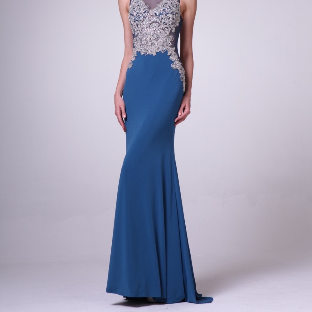 SALE! Sleeveless Beaded Embroidered Sheer Dress - Picture 2 of 8